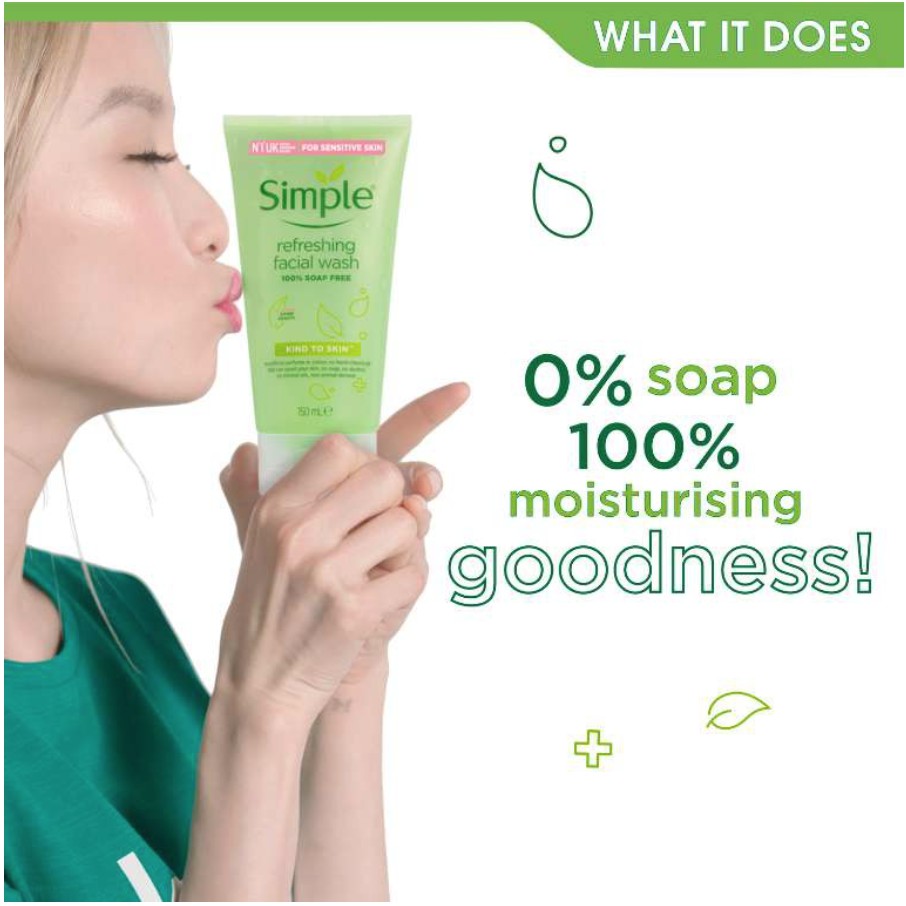 Sữa Rửa Mặt Simple Kind To Skin Refreshing Facial Wash Dịu Nhẹ 150ml | BigBuy360 - bigbuy360.vn