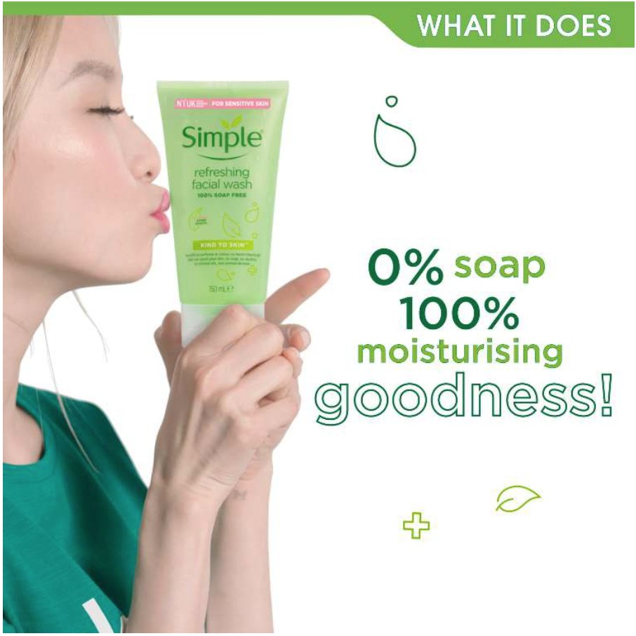 Sữa Rửa Mặt Simple Kind To Skin Refreshing Facial Wash Dịu Nhẹ 150ml