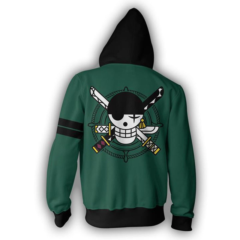 Áo khoác hoodie tay dài hóa trang nhân vật Roronoa Zoro trong ONE PIECE size S-5XL cho nam
