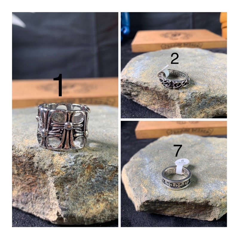 Combo 3 nhẫn chrome heart hợp kim titan cao cấp.