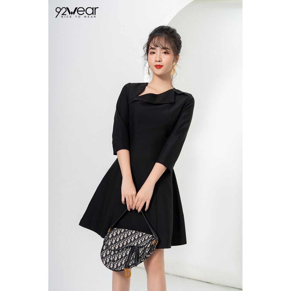 Đầm xòe công sở dáng dài cổ lệch DEW0597 - 92WEAR | BigBuy360 - bigbuy360.vn