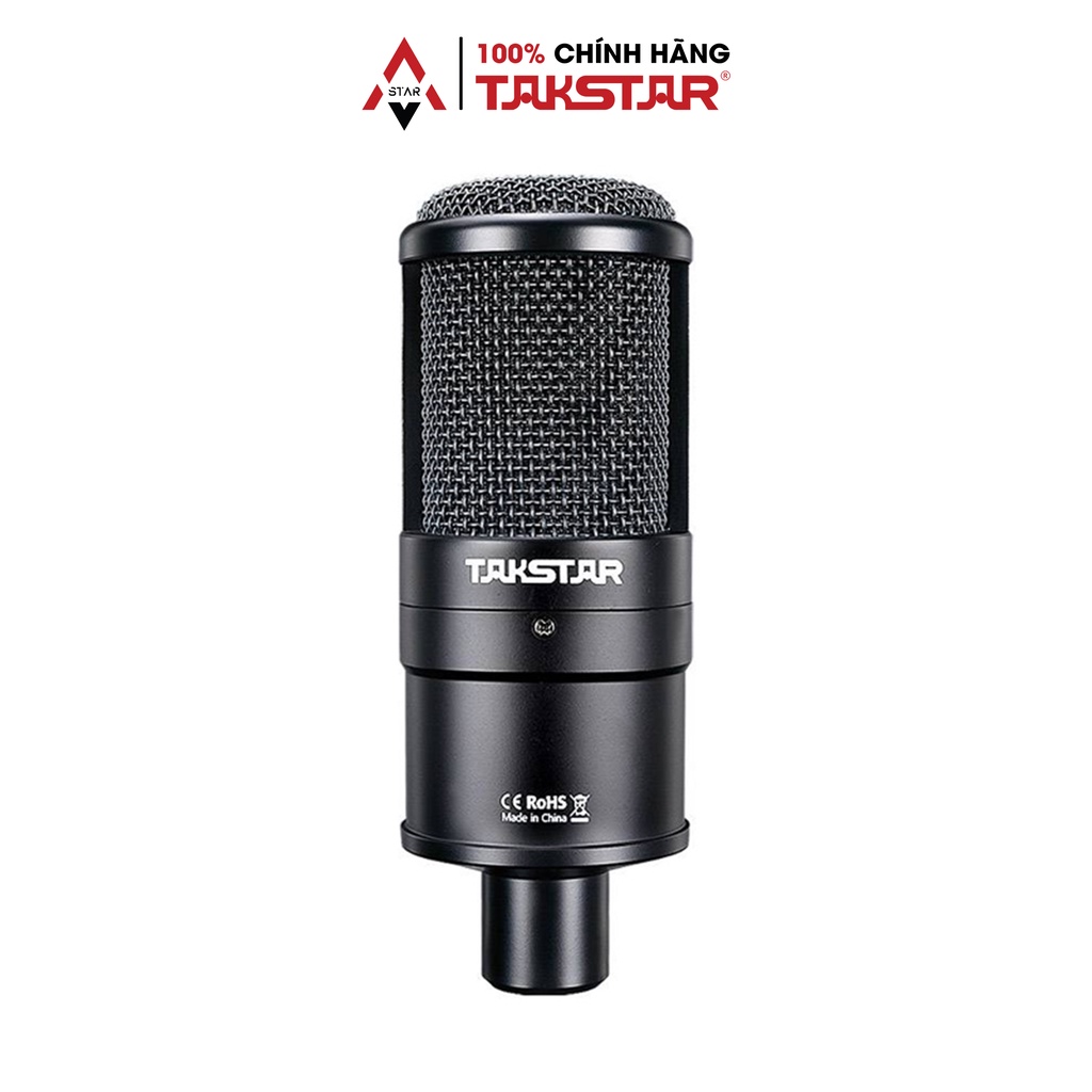 Mic Thu Âm Livestream Hát Karaoke Chuyên Nghiệp Takstar PC-K220 Độ Nhạy Cao, Lọc Ồn, Chính Hãng Cao Cấp Bảo Hành 1 Năm