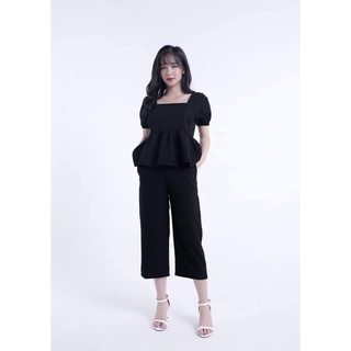 Bộ đồ lửng cổ vuông quần 9 tấc vải đũi xước cực xinh