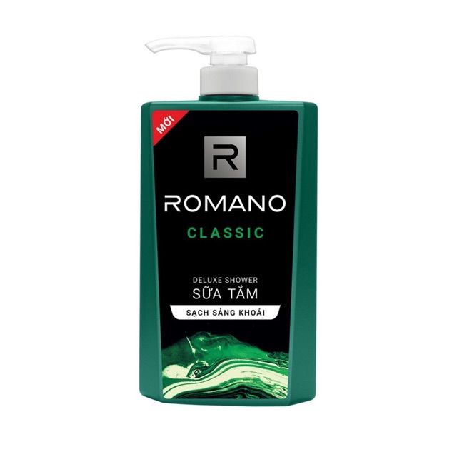 Combo dầu gội và sữa tắm romano classic 650g