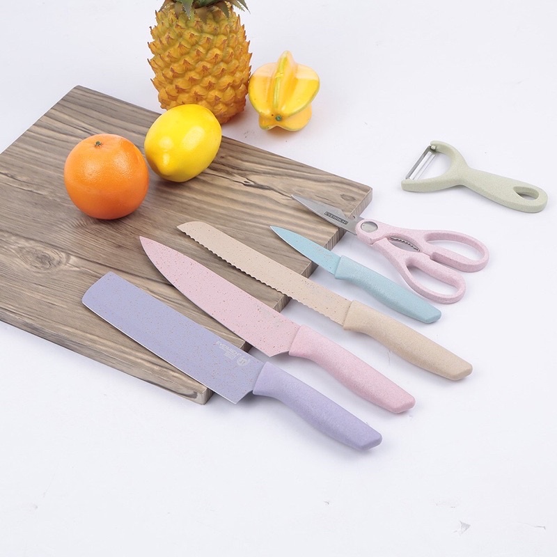 Bộ dao kéo 6 món lúa mạch cao cấp