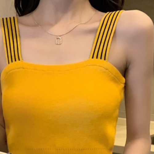Áo hai dây dệt kim ôm body màu trơn mẫu mới cho mùa hè | BigBuy360 - bigbuy360.vn