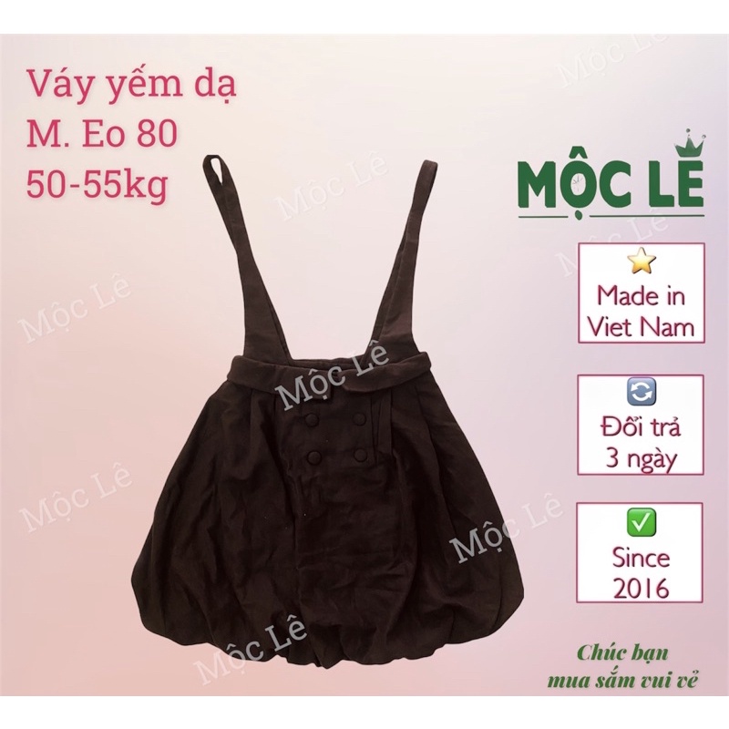 Chân váy yếm dạ vnxk nâu trơn xuất nhật 2 lớp, tuổi teen