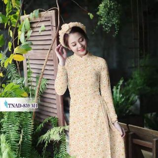 Vải áo dài hoa 3d