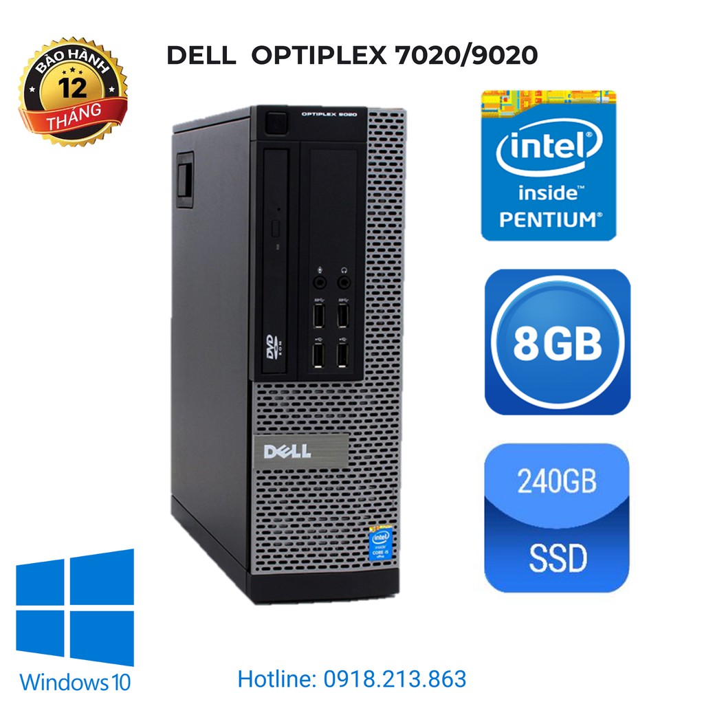 Máy tính văn phòng đồng bộ Dell Optiplex 7020/9020. G3220/ ram 8GB/ SSD 240GB