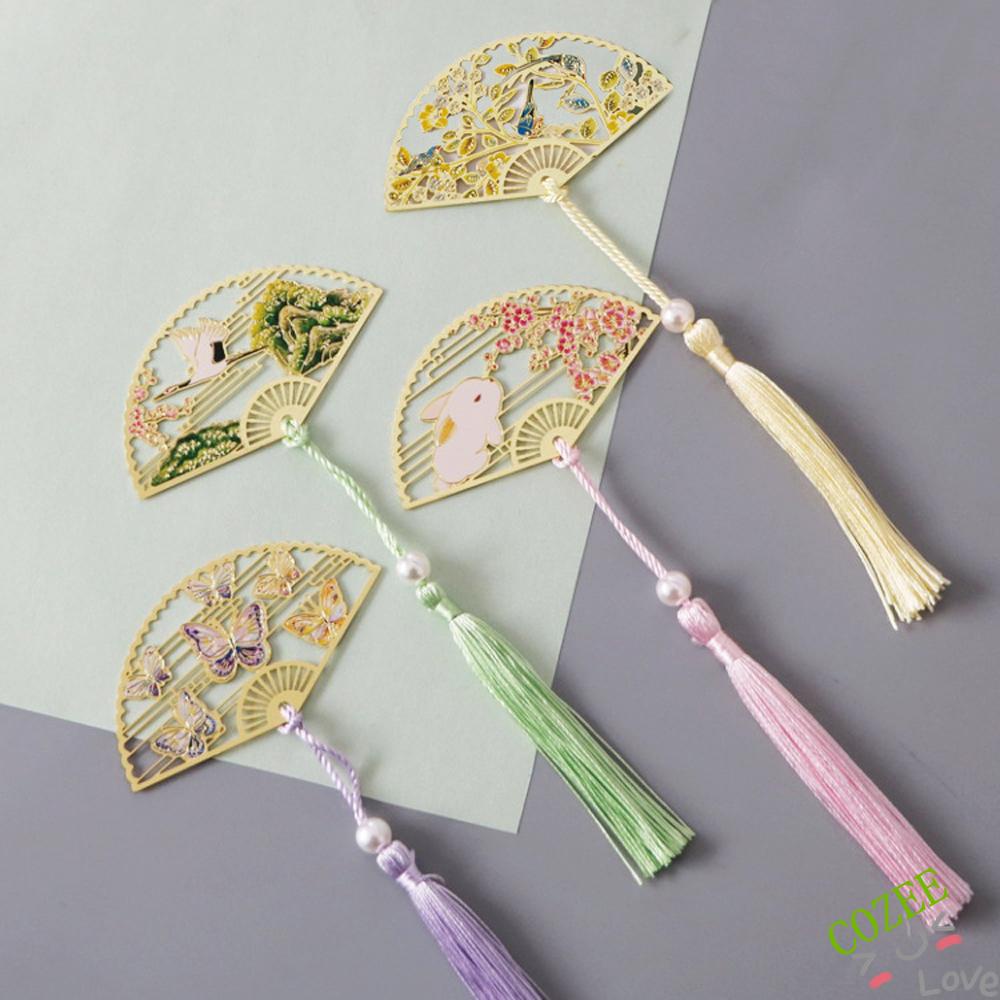 Kẹp Sách Hình Quạt Bằng Đồng Thau Phong Cách Trung Hoa Cổ Điển