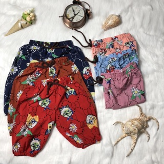 [XẢ KHO - CHỊU LỖ] Combo 4 Quần Alibaba ống túm Bé Gái Vải lụa Loại 1 Thoáng mát in họa tiết - Hương Tình Shop