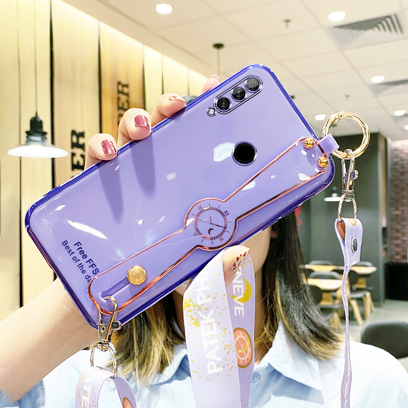 【Free Lanyard】Luxury IMD Case For Huawei Enjoy 10 Plus Plating Silicone Soft Cover With Wristband Case for Enjoy 10 Plus