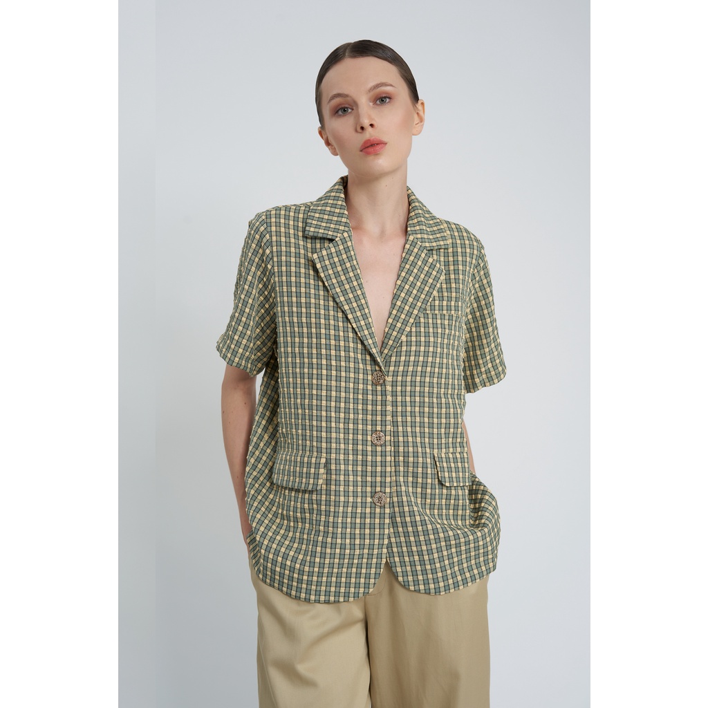 Áo Blazer nữ KHÂU BY CQ tay ngắn Caroline