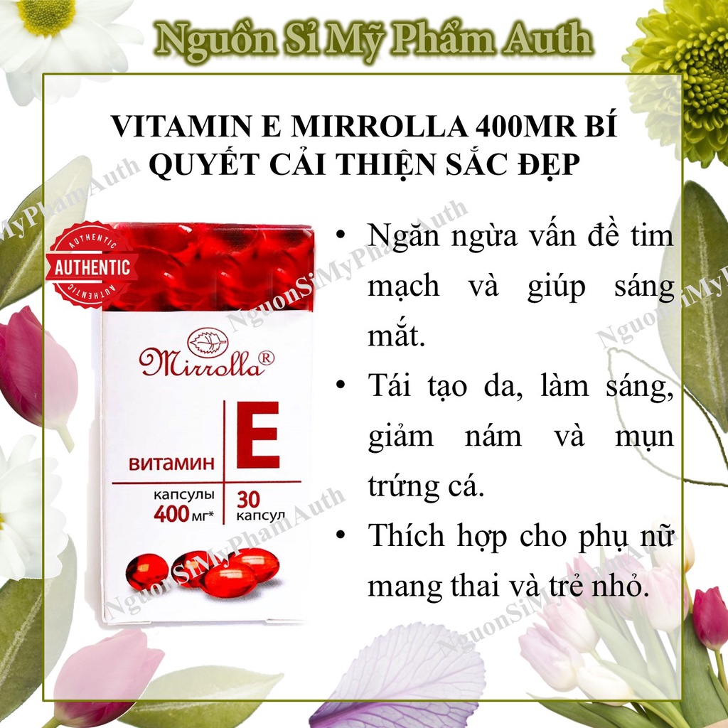 Vitamin E mirrolla 400mg Nga