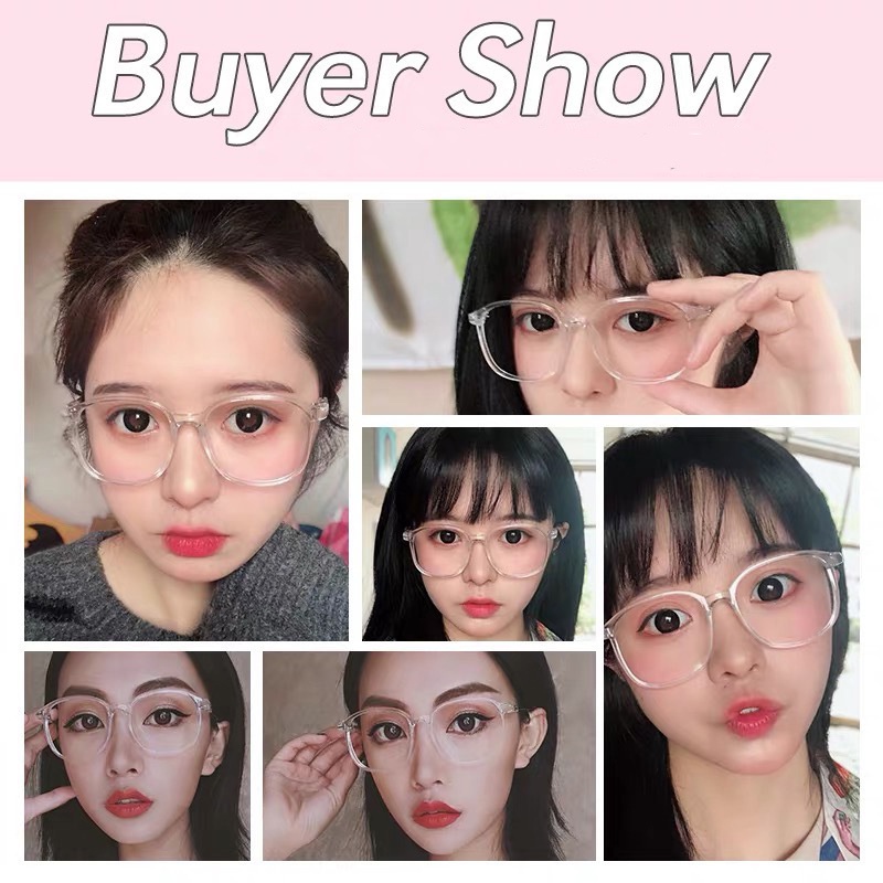 Kính cận thời trang nam nữ gọng tròn phong cách Ulzzang mắt kính không độ chống tia UV đẹp giá rẻ EMOJI 026