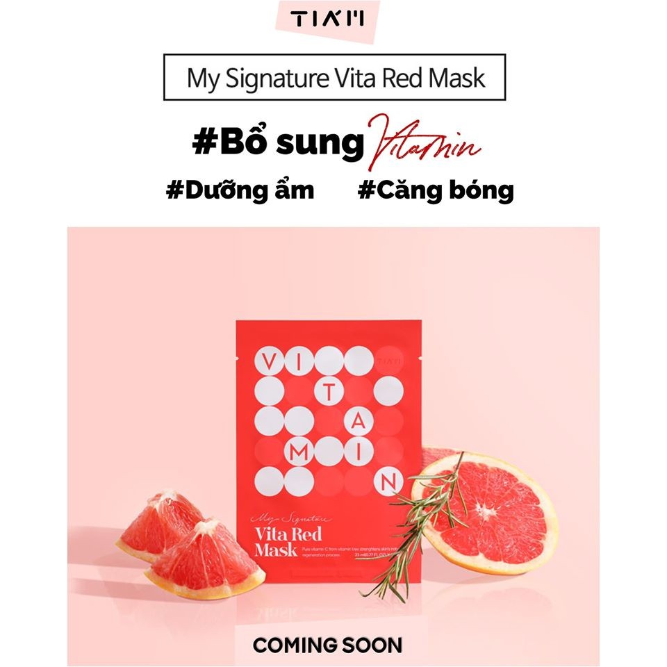 Mặt Nạ Vitamin C Dưỡng Trắng Da, Nuôi Dưỡng Làn Da Căng Bóng Tiam Vita Red Mask 23ml