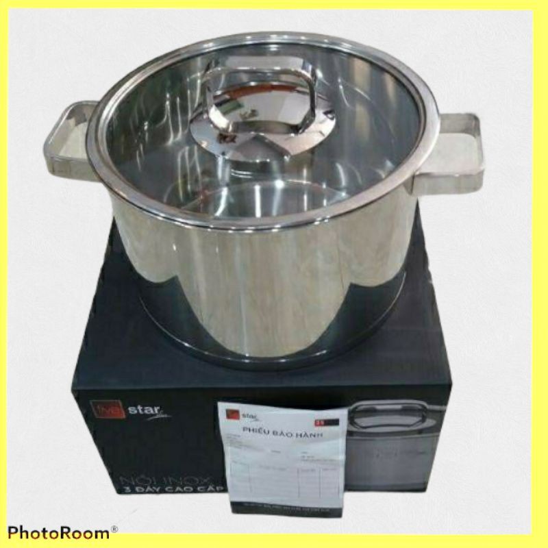 Nồi inox 304 bếp từ 3 đáy Fivestar  16cm nắp kính