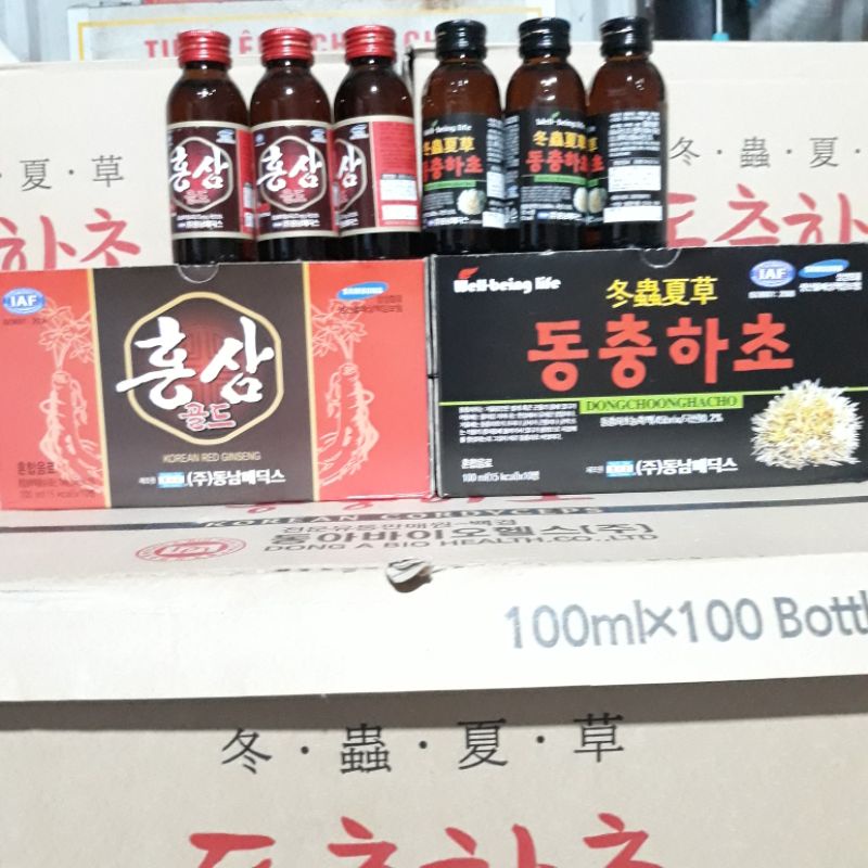 Nước hồng sâm/ Đông trùng hạ thảo hàn quốc 100ml