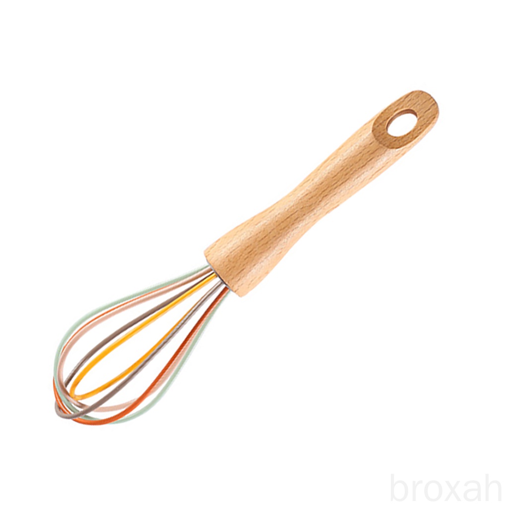 Thanh đánh trứng bằng silicon cán gỗ tiện dụng cho nhà bếp