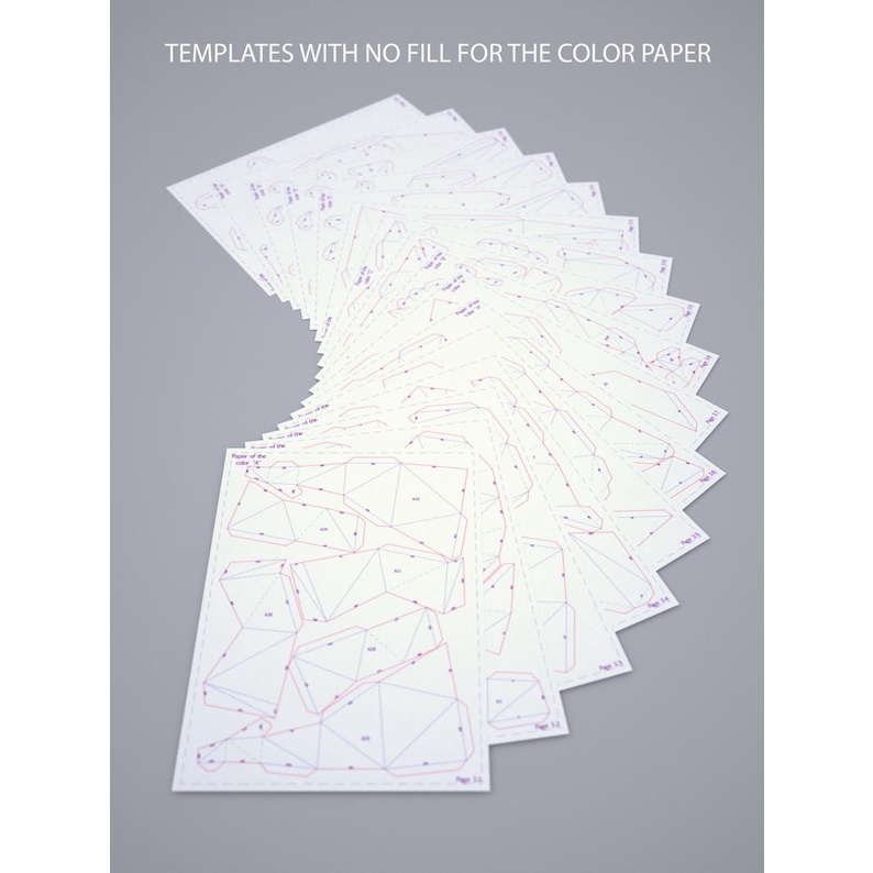 Bộ kit Mô hình giấy 3D cáo nhỏ chơi trăng mập trang trí nhà cửa, shop thời trang