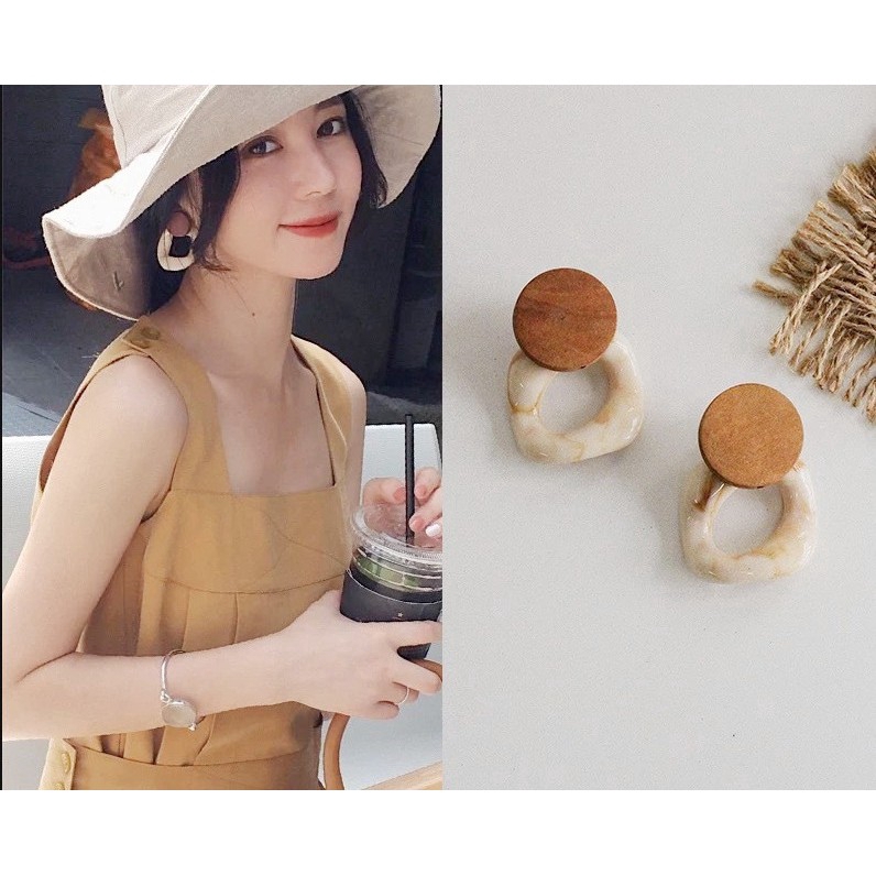 Khuyên Tai Nữ Hình Tròn Thời Trang Hàn