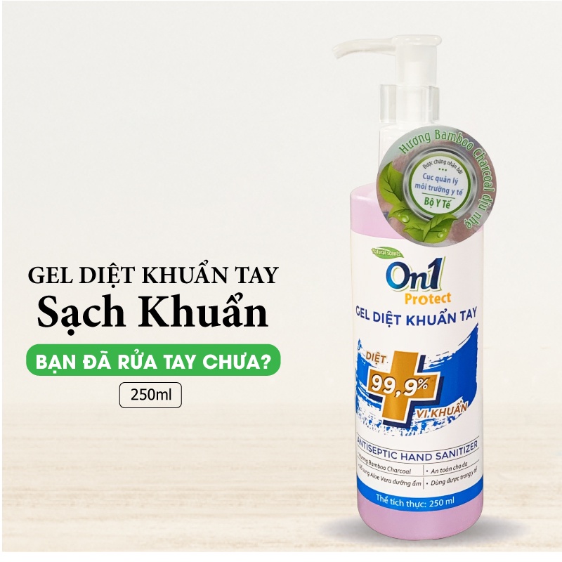 Bộ 3 chai Gel rửa tay khô sát khuẩn On1 hương BamBoo Charcoal dung tích 250ml / chai - 3C-C0102