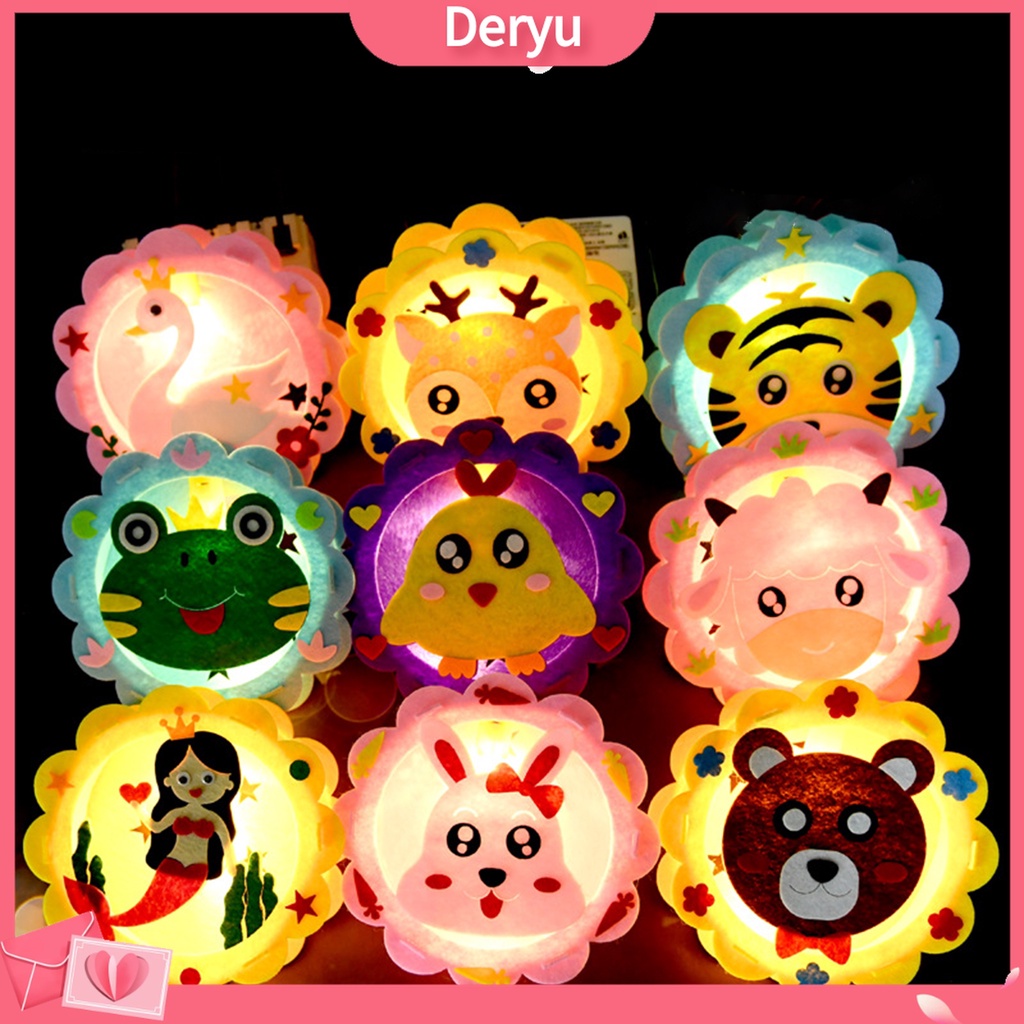 Lồng Đèn Bằng Vải Không Dệt Phát Quang Họa Tiết Năm Mới Phong Cách Trung Hoa Cho Trẻ Em DIY