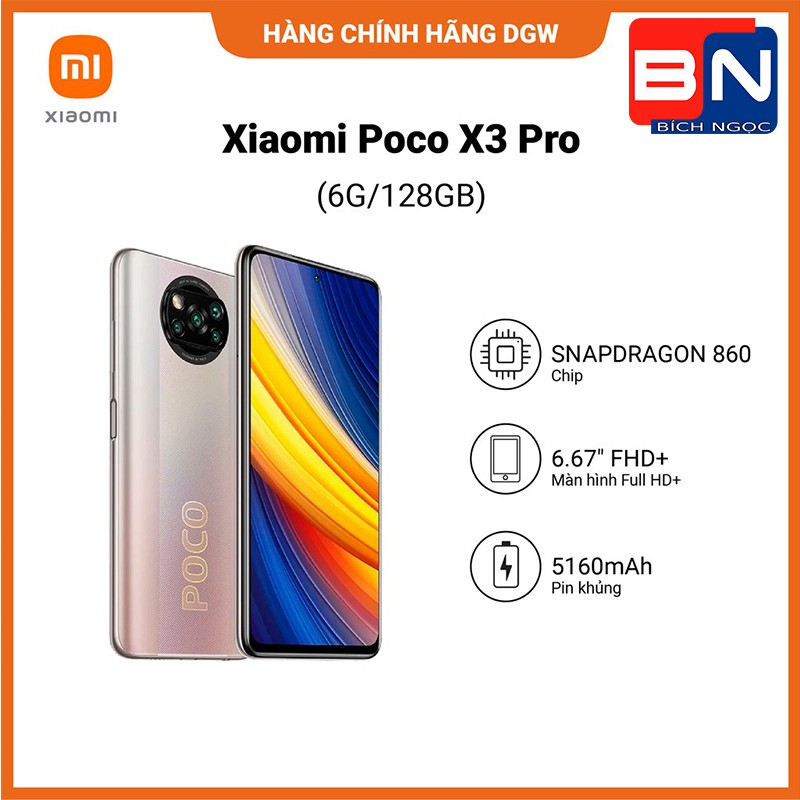 Điện Thoại POCO X3 Pro 6GB/128GB pin 5160 mAh Android 11 Qualcomm® Snapdragon™ 860  - Bảo hành chính hãng