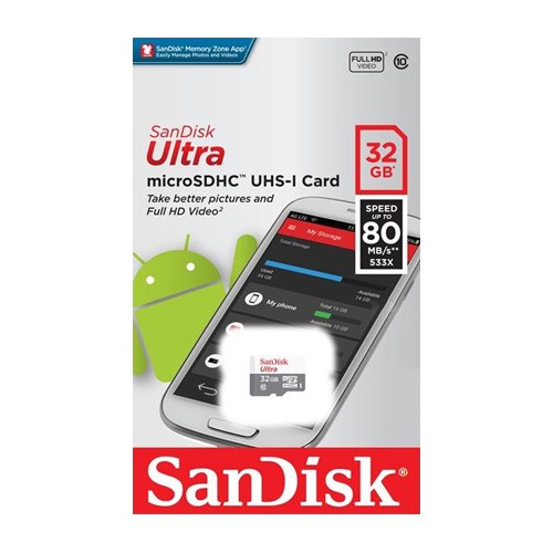 [Chính Hãng] Thẻ nhớ MicroSDHC 32GB SanDisk Ultra Class 10 533x 80MB/s