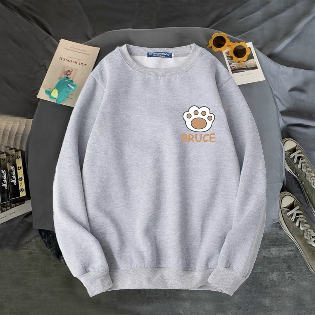 ÁO SWEATER NỈ UNISEX PHOM NAM NỮ IN BRUCE CỰC ĐẸP NHIỀU MÀU