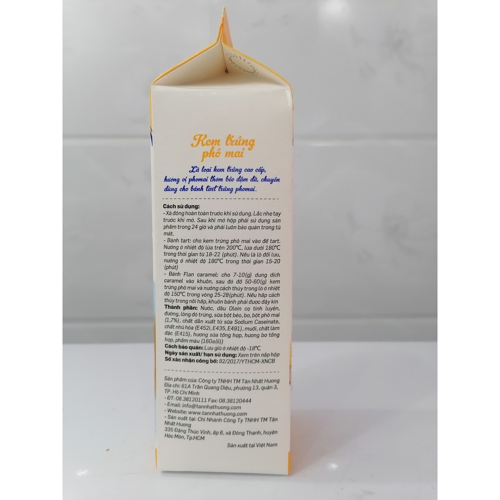 [HỘP 1 Kg] KEM TRỨNG PHÔ MAI TÂN NHẤT HƯƠNG Cheese Egg Cream (nw0)