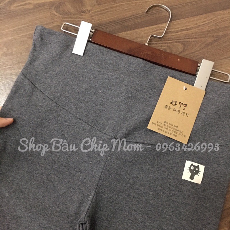 Quần legging BẦU mèo cotton Bozip đẹp- co dãn tối đa