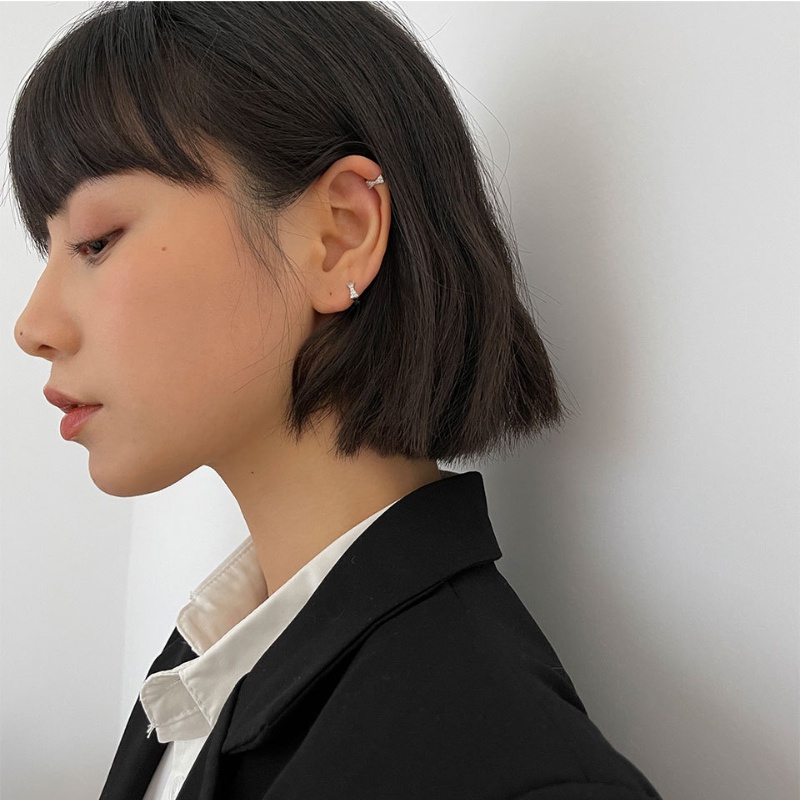 Hoa tai nơ nhỏ Hoa tai kim cương thời trang cao cấp hàn quốc