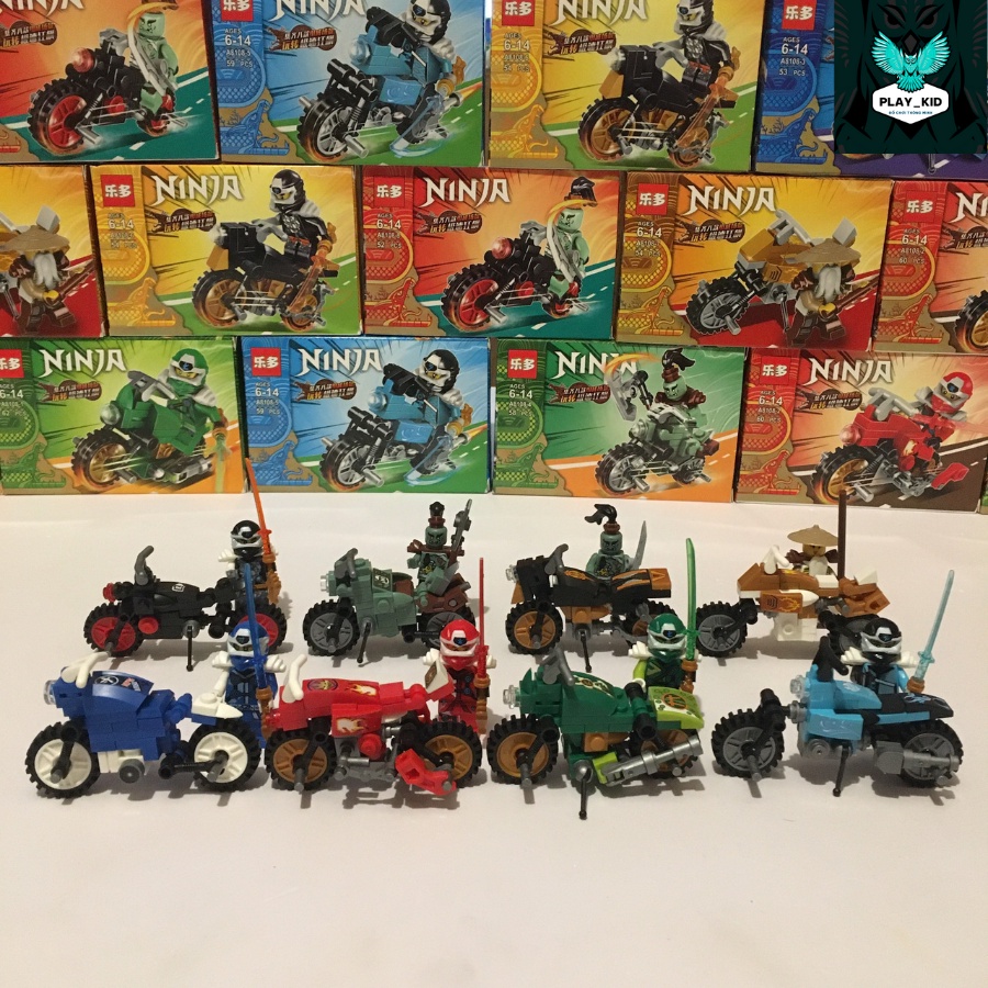 Đồ chơi lắp ráp ninjago xe moto 8 mẫu, Mô hình nhân vật ninjago quà tặng thông minh PLAY_KID