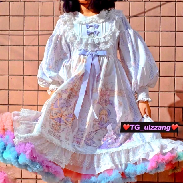Tùng váy LOLITA rainbow phồng xoè cosplayer
