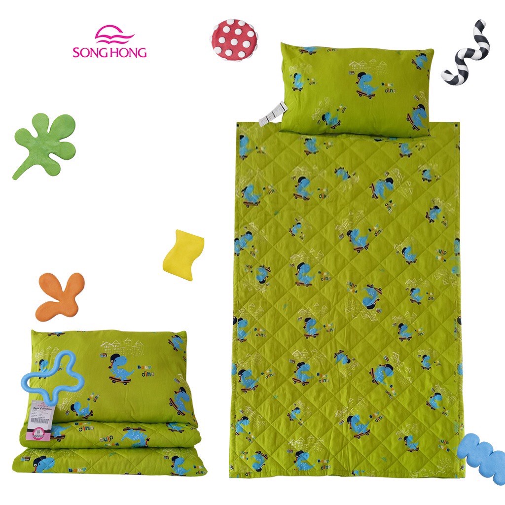 Bộ chăn gối cho bé chất cotton Sông Hồng