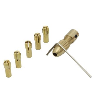 Bộ 5 Đầu Kẹp Mũi Khoan Trục Motor 3.17mm Tặng Kèm Cây Lục Giác