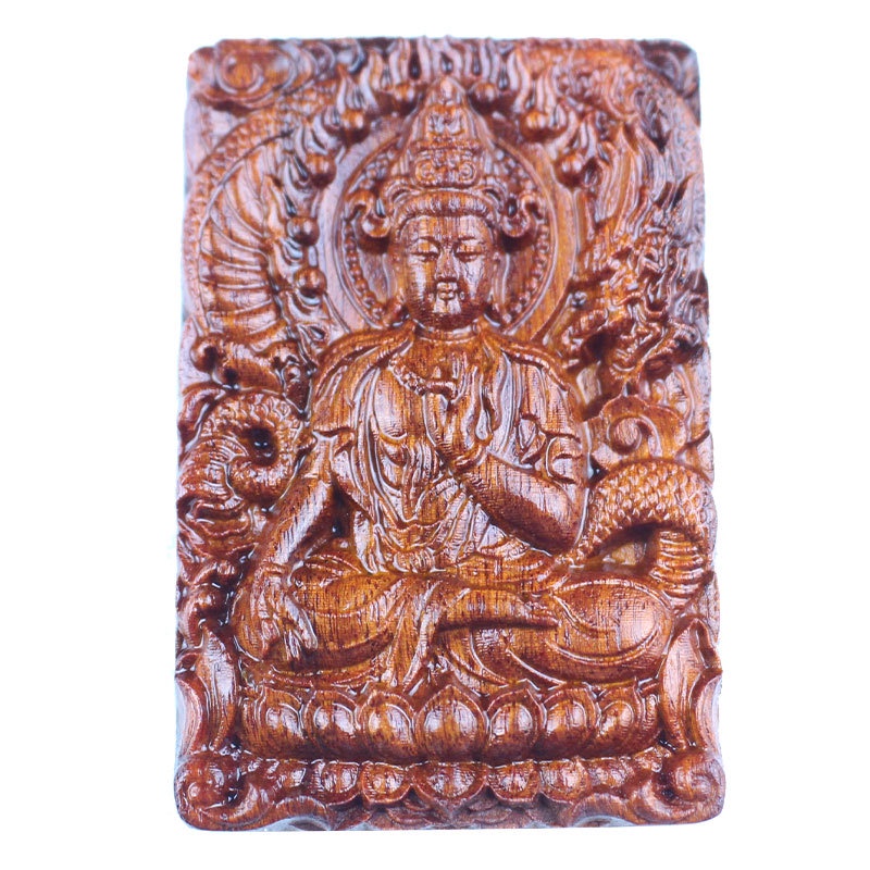 Dây Chuyền Mặt Hình Phật Bằng Gỗ Đàn Hương Đẹp Mắt