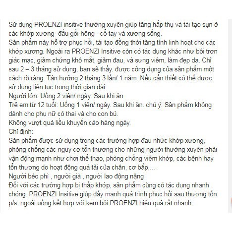 Bổ khớp Proenzi chuyên sâu 120 viên