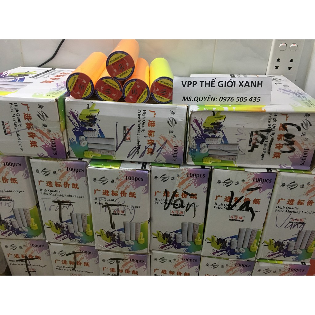 COMBO 10 CUỘN BĂNG BẤM GIÁ MÀU