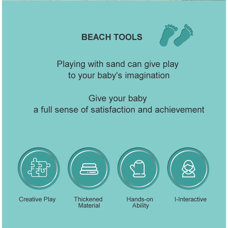 Đồ chơi bãi biển ngoài trời HAODEYI gồm 9/ 10 dụng cụ dành cho trẻ em chơi cát