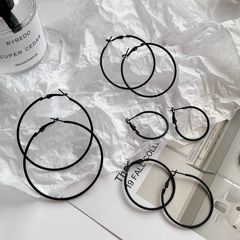 Hoa tai tròn lớn đơn giản thanh lịch thiết kế thời trang