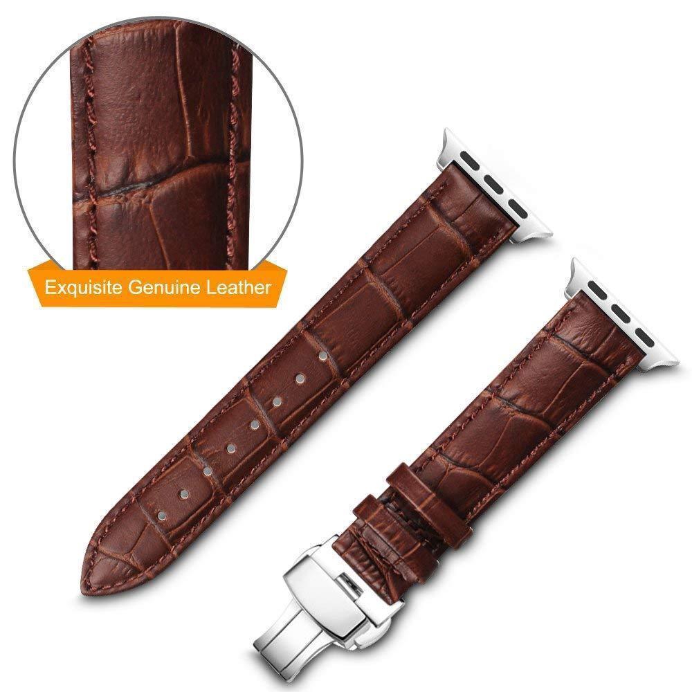 Genuine Leather Wrist Band Strap for Apple Watch iWatch Series 4/3/2/1 38mm 42mm
