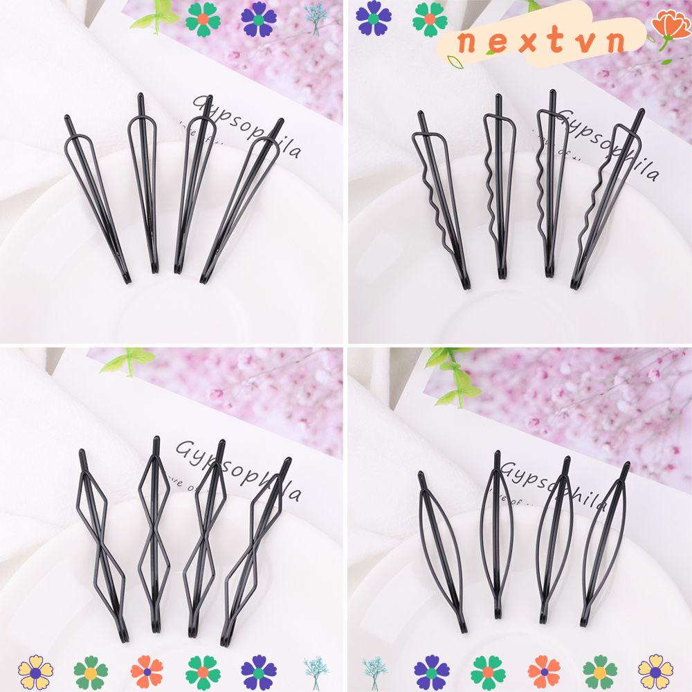 Bộ 4 kẹp tóc kim loại phong cách đơn giản dành cho nữ