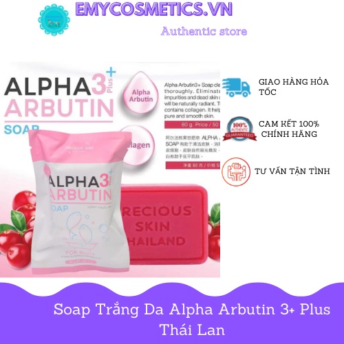 [Hàng Chính Hãng] Mẫu Mới Xà Phòng Kích Trắng Alpha Arbutin Collagen Soap Thái Lan 80gram