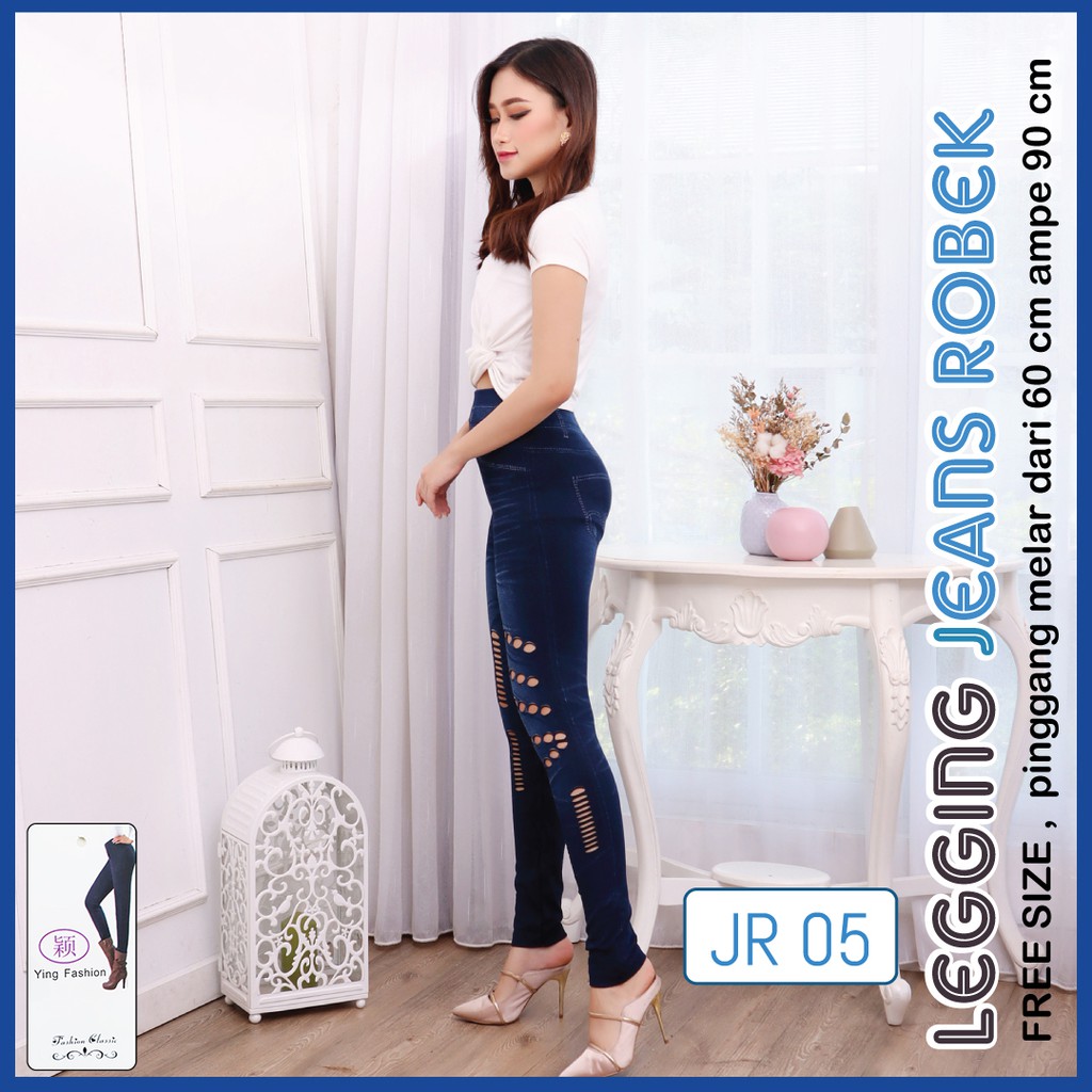 Quần Legging Giả Jean Rách Thời Trang Jr05