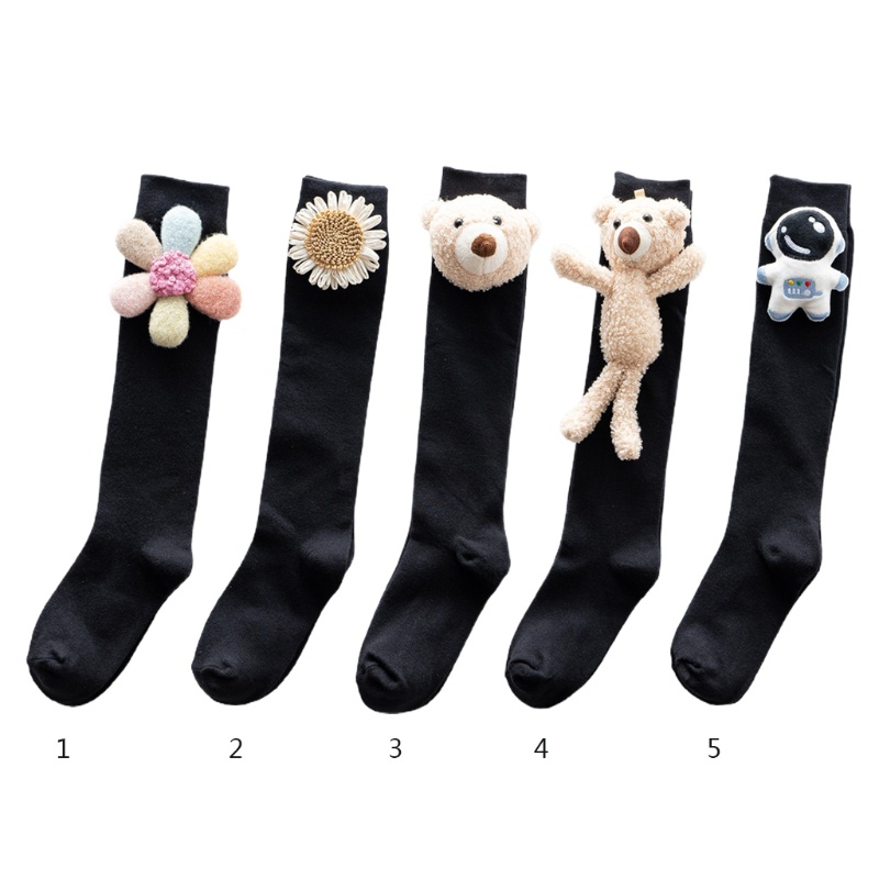 Tất Dài Qua Gối In Hình Hoa Hướng Dương Hoạt Hình 3D Phong Cách Lolita