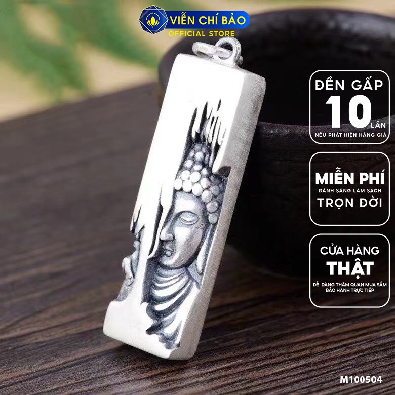 Mặt dây chuyền bạc nam Cõi Phật chất liệu bạc Thái S925 Phật Tổ Như Lai thương hiệu Viễn Chí Bảo M100504