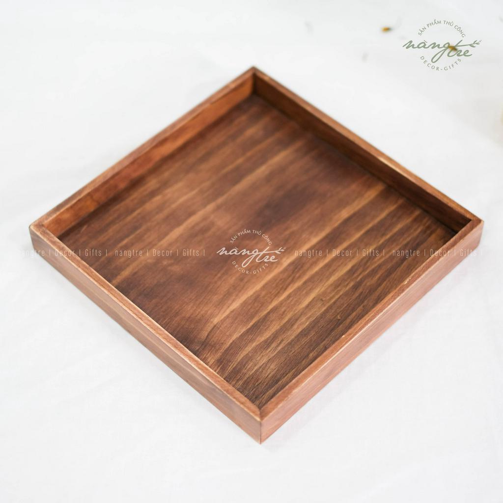 Khay gỗ vuông đựng đồ đa năng