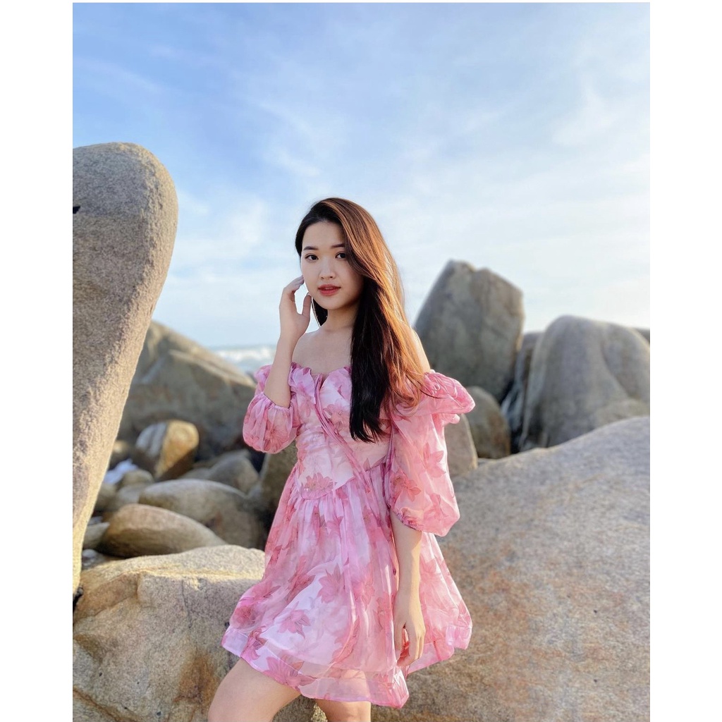Đầm hoa rớt vào dáng xoè háck dáng XUKA-DRESS chất Voon xịn xó cao cấp.